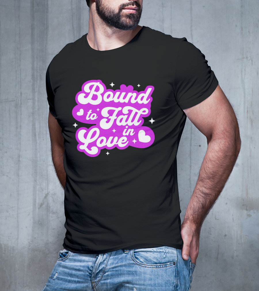 Bound To Fall In Love Purple Heart Stars T-Shirt