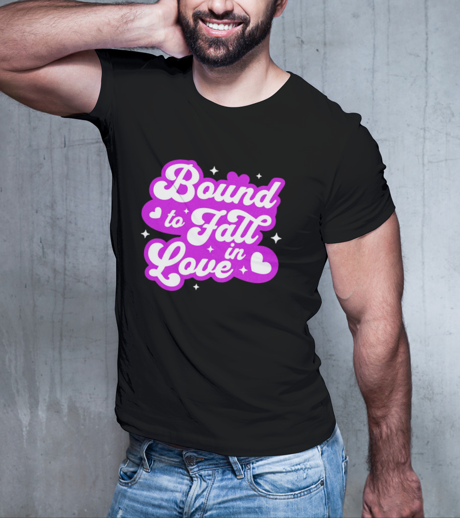Bound To Fall In Love Purple Heart Stars T-Shirt