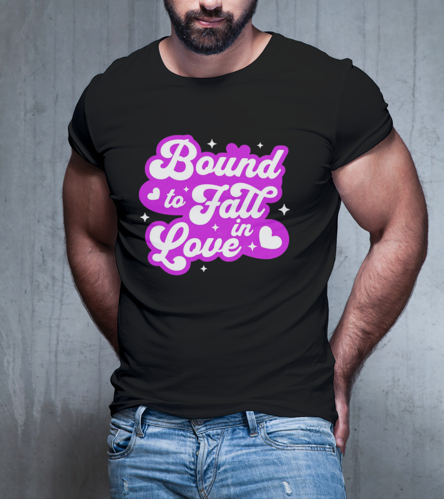 Bound To Fall In Love Purple Heart Stars T-Shirt
