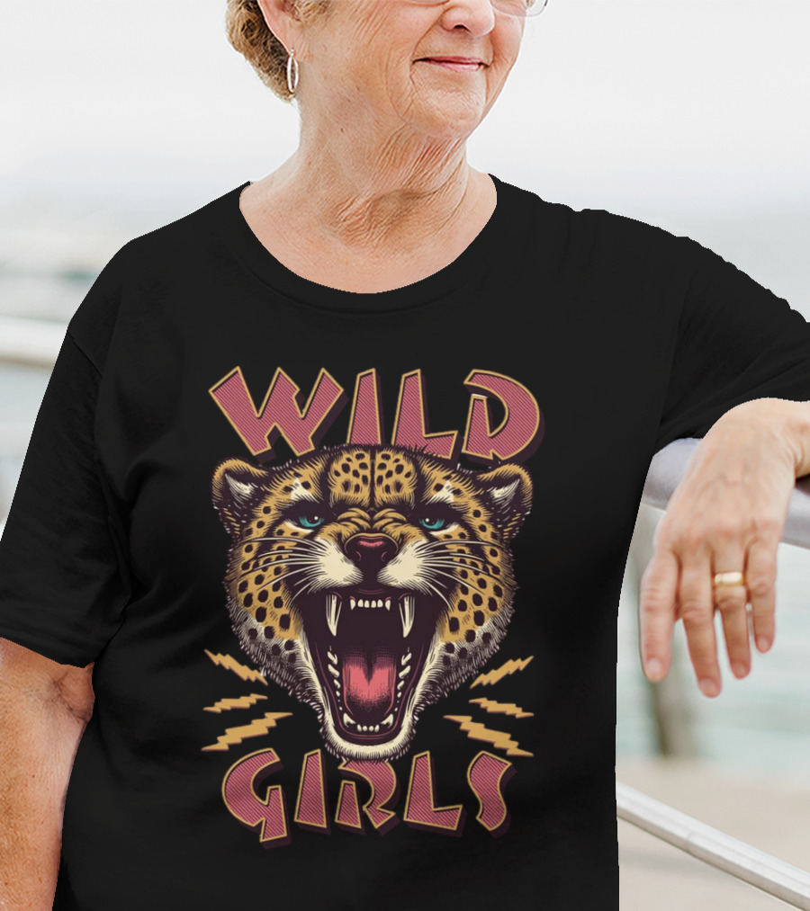 Wild Cheetah Head Roaring Girls T-Shirt