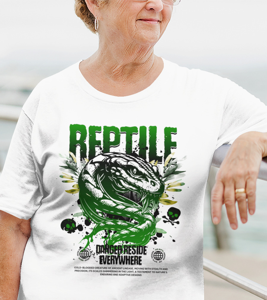 Reptile Danger Reside Everywhere Stealth Creature Of Ancient Lineage T-Shirt