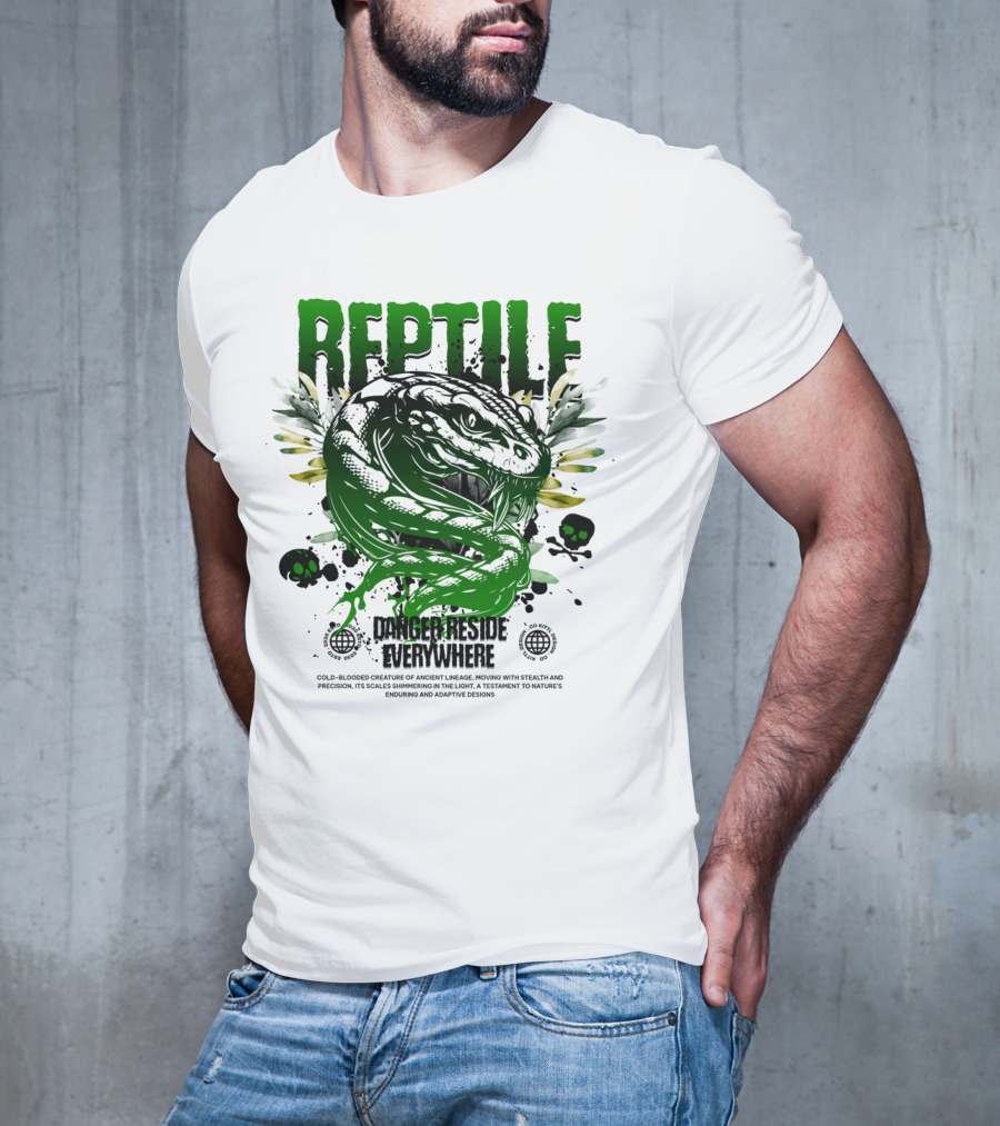 Reptile Danger Reside Everywhere Stealth Creature Of Ancient Lineage T-Shirt