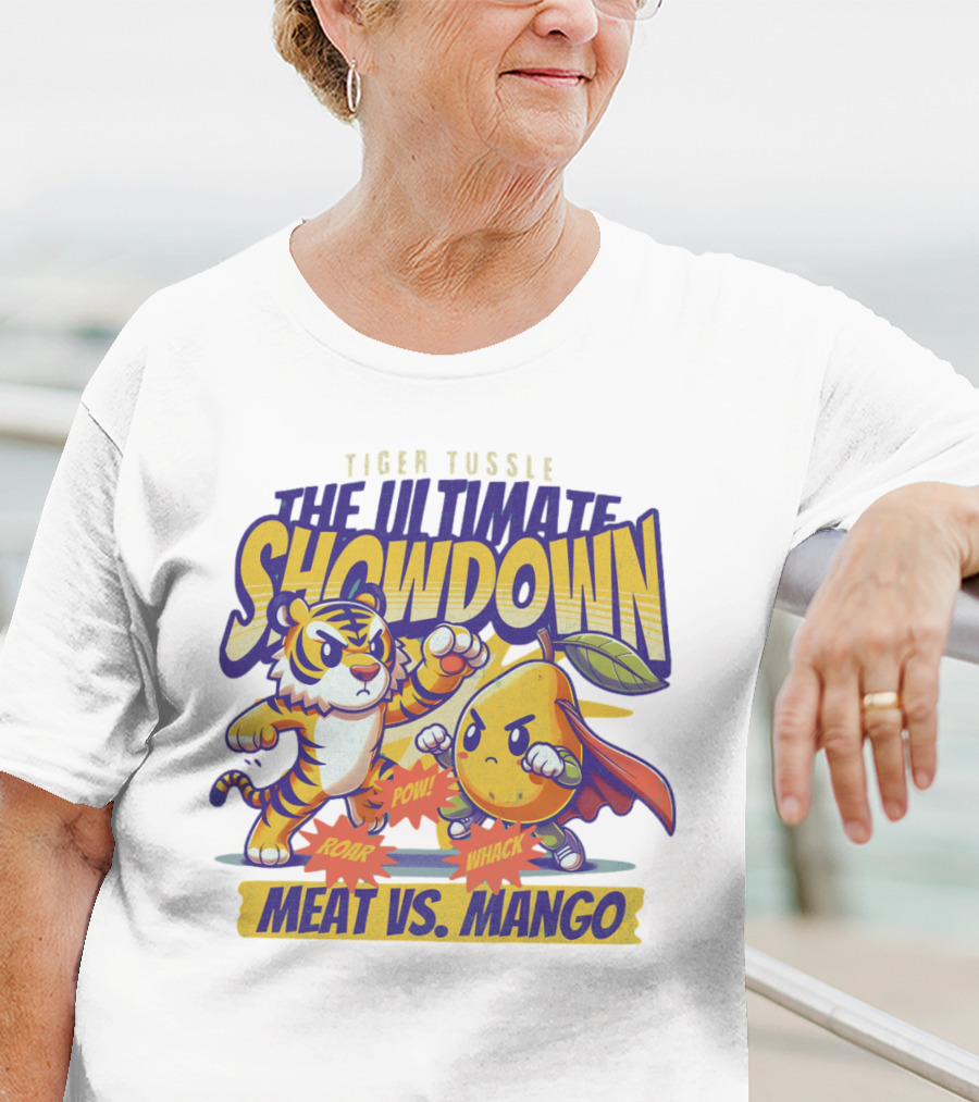 Tiger Tussle The Ultimate Showdown Meat Vs. Mango T-Shirt