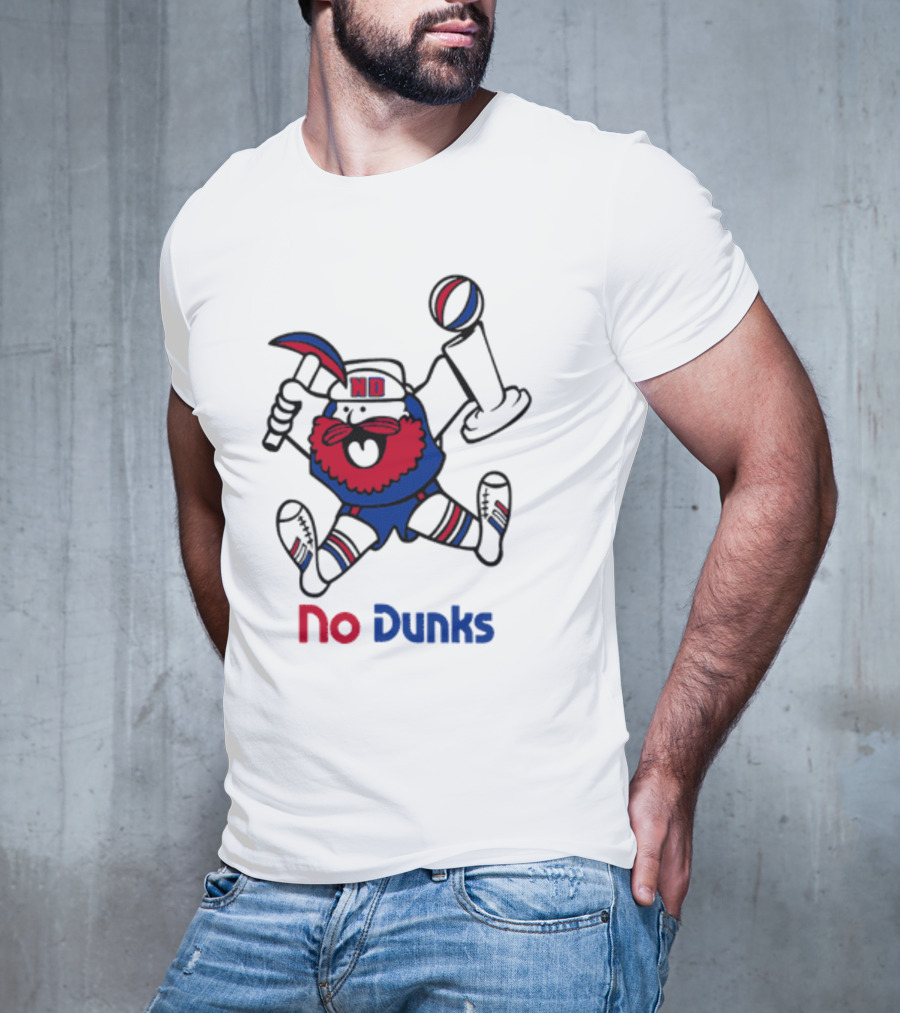 No Dunks Basketball Trophy Character With Hat And Beard T-Shirt