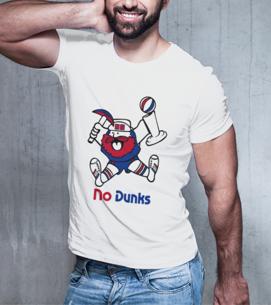 No Dunks Basketball Trophy Character With Hat And Beard T-Shirt
