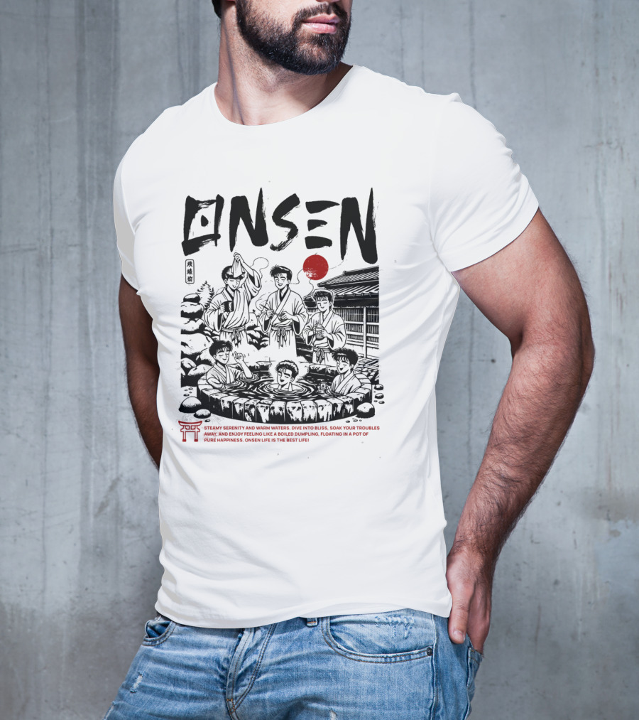 Onsen Hot Spring Soak Pure Happiness Anime T-Shirt