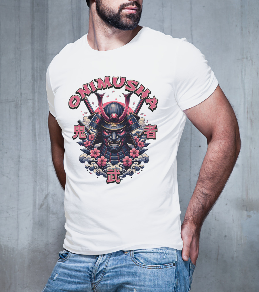 Onimusha Samurai Demon Warrior Flower Clouds T-Shirt