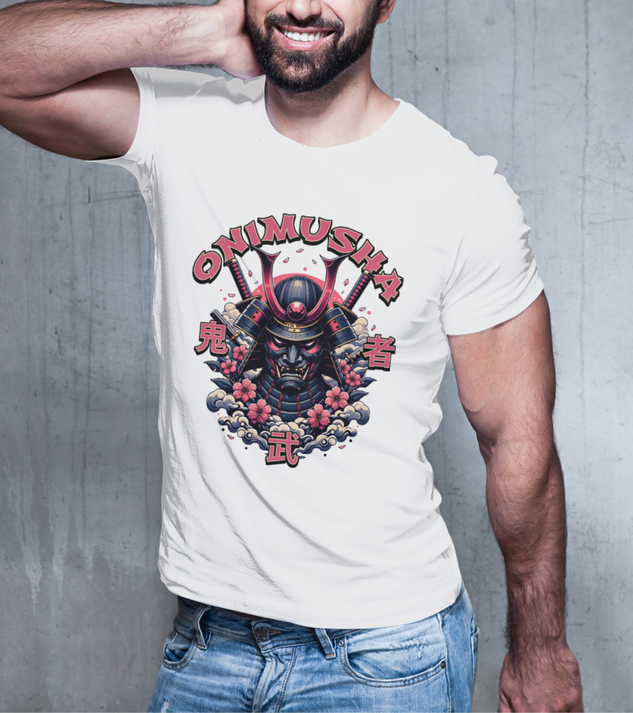 Onimusha Samurai Demon Warrior Flower Clouds T-Shirt