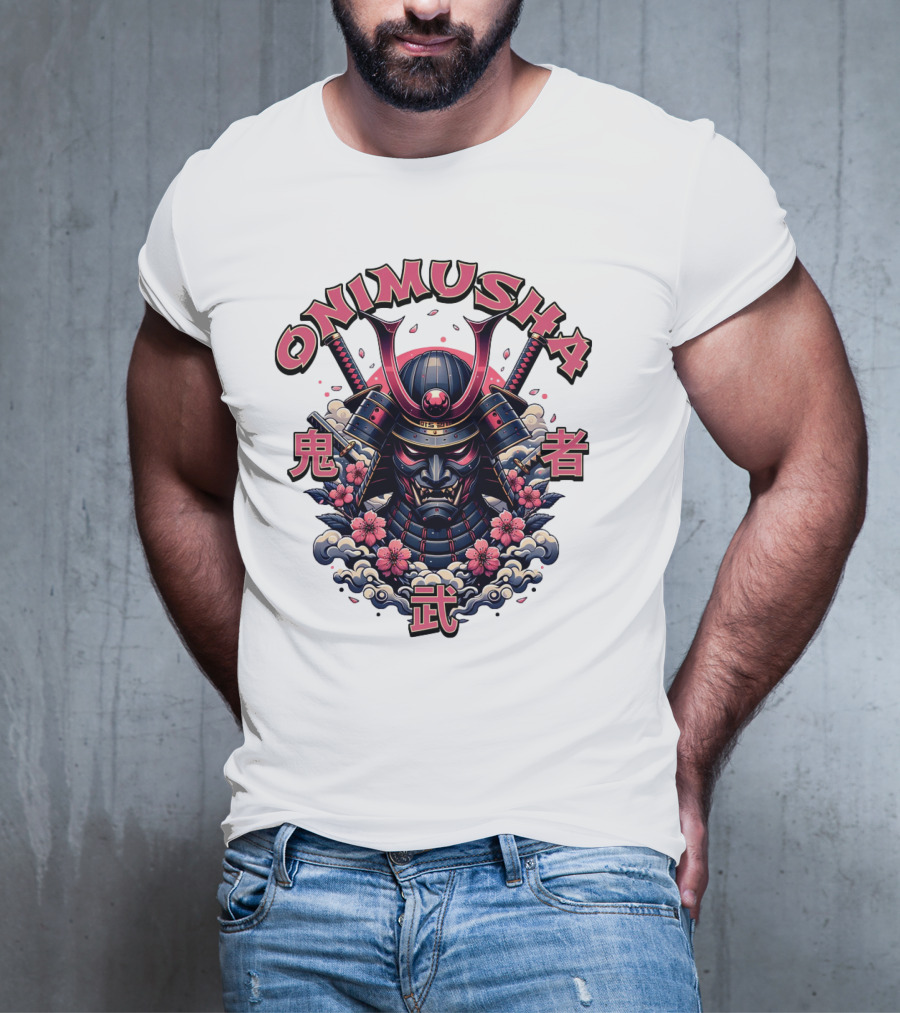 Onimusha Samurai Demon Warrior Flower Clouds T-Shirt