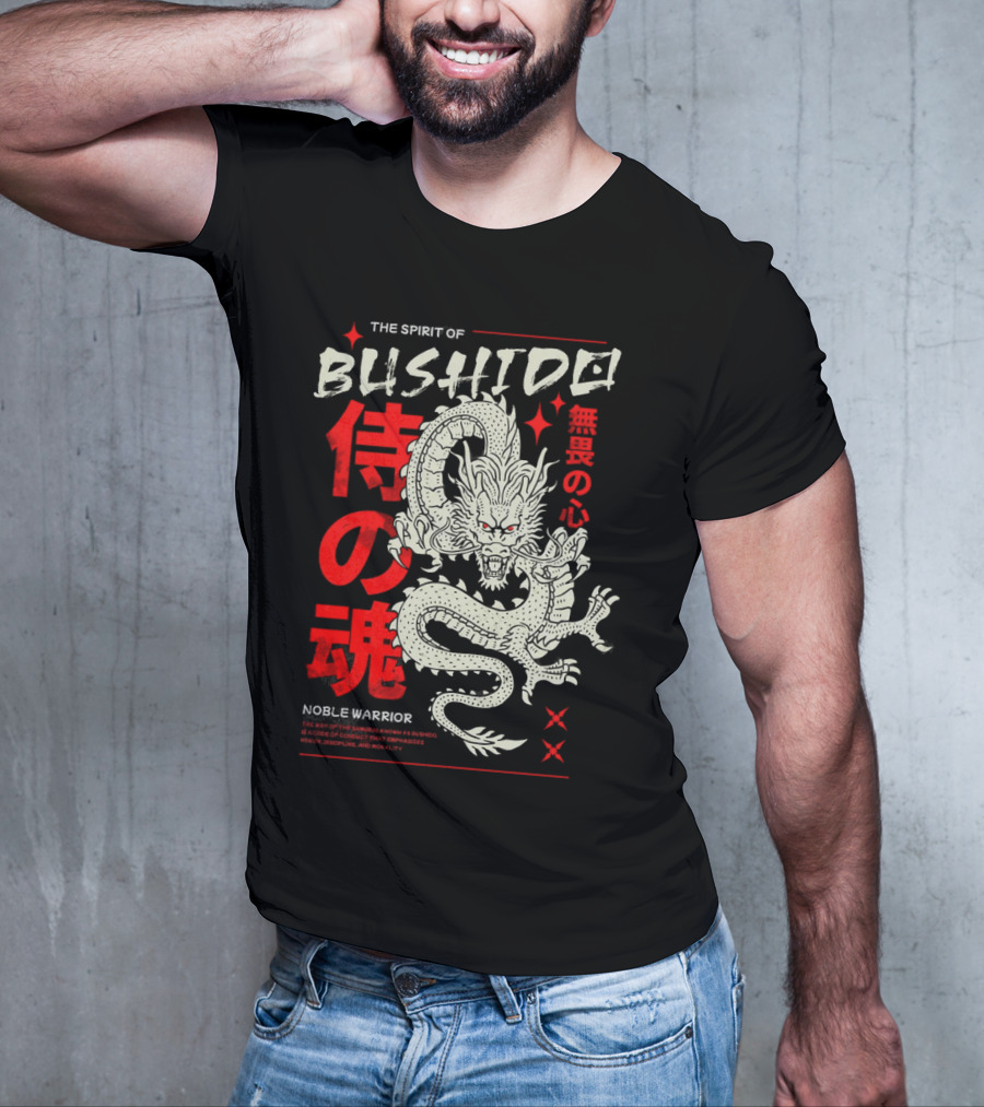 THE SPIRIT OF BUSHIDO NOBLE WARRIOR DRAGON T-Shirt