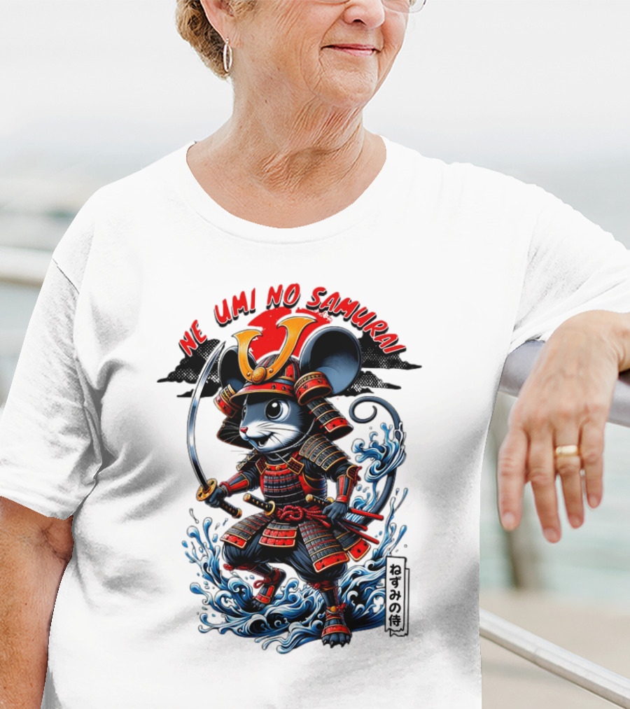 Ne Umi No Samurai Mouse Samurai Cute T-Shirt