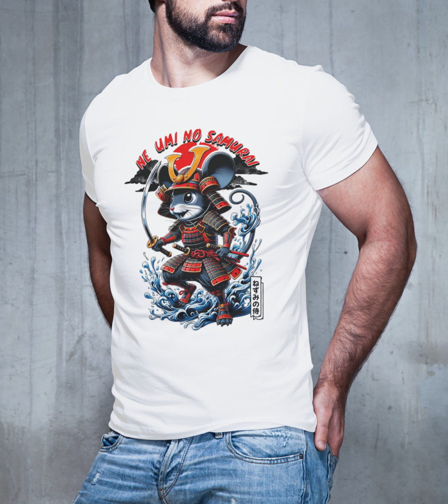 Ne Umi No Samurai Mouse Samurai Cute T-Shirt