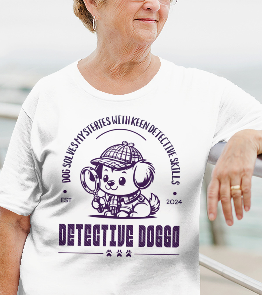 Detective Doggo Dog Solves Mysteries With Keen Detective Skills Est T-Shirt
