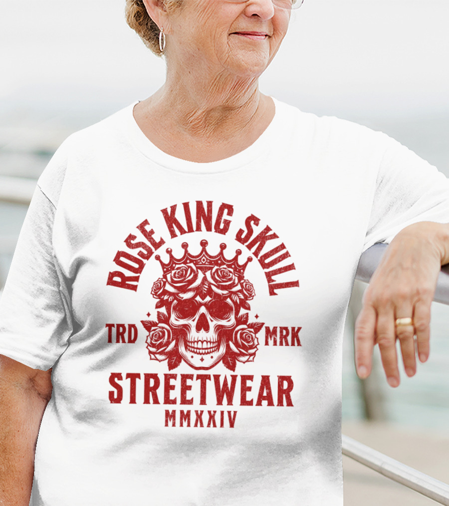 Rose King Skull TRD MRK Streetwear MMXXIV T-Shirt