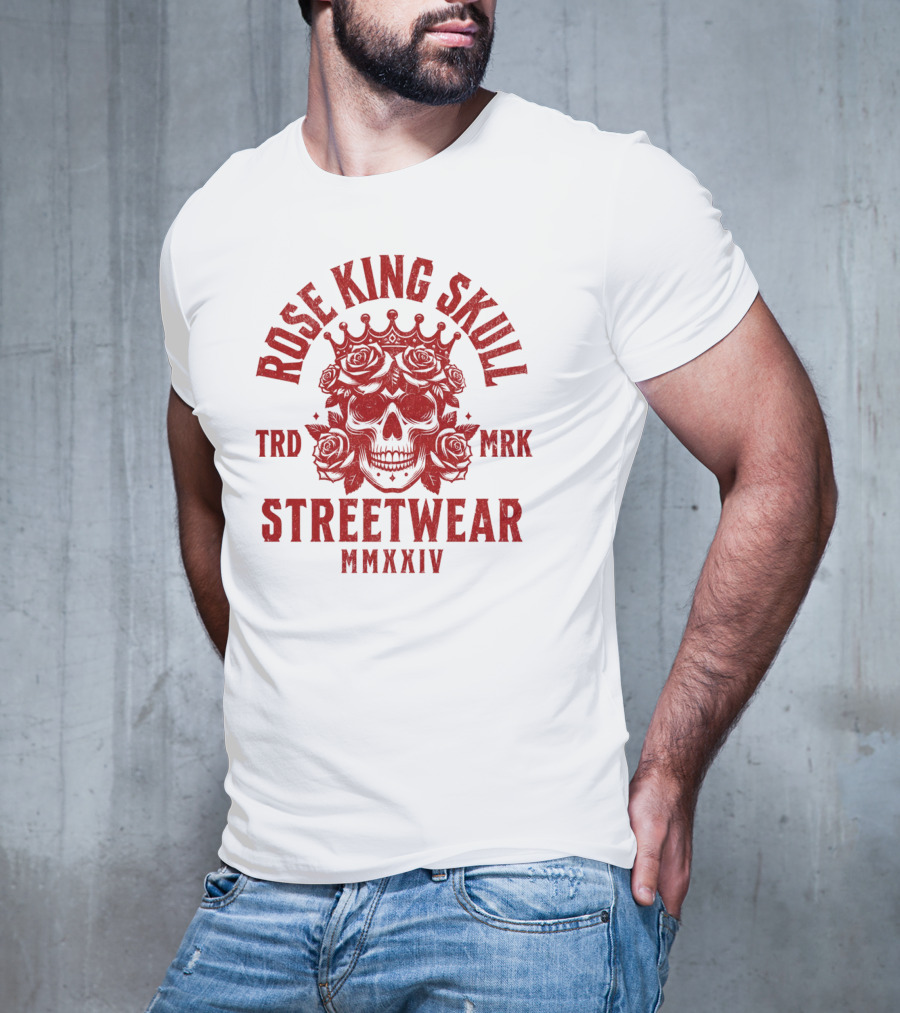 Rose King Skull TRD MRK Streetwear MMXXIV T-Shirt