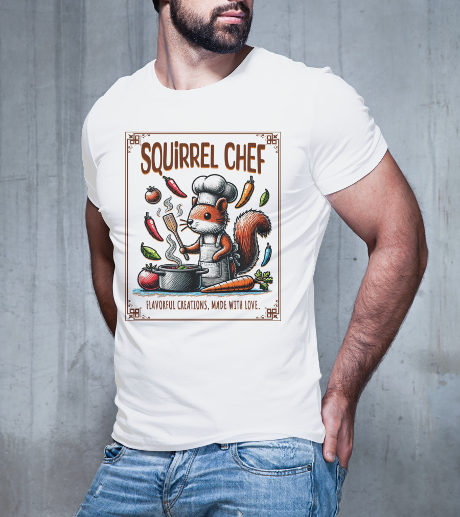 Squirrel Chef Flavorful Creations Made With Love T-Shirt