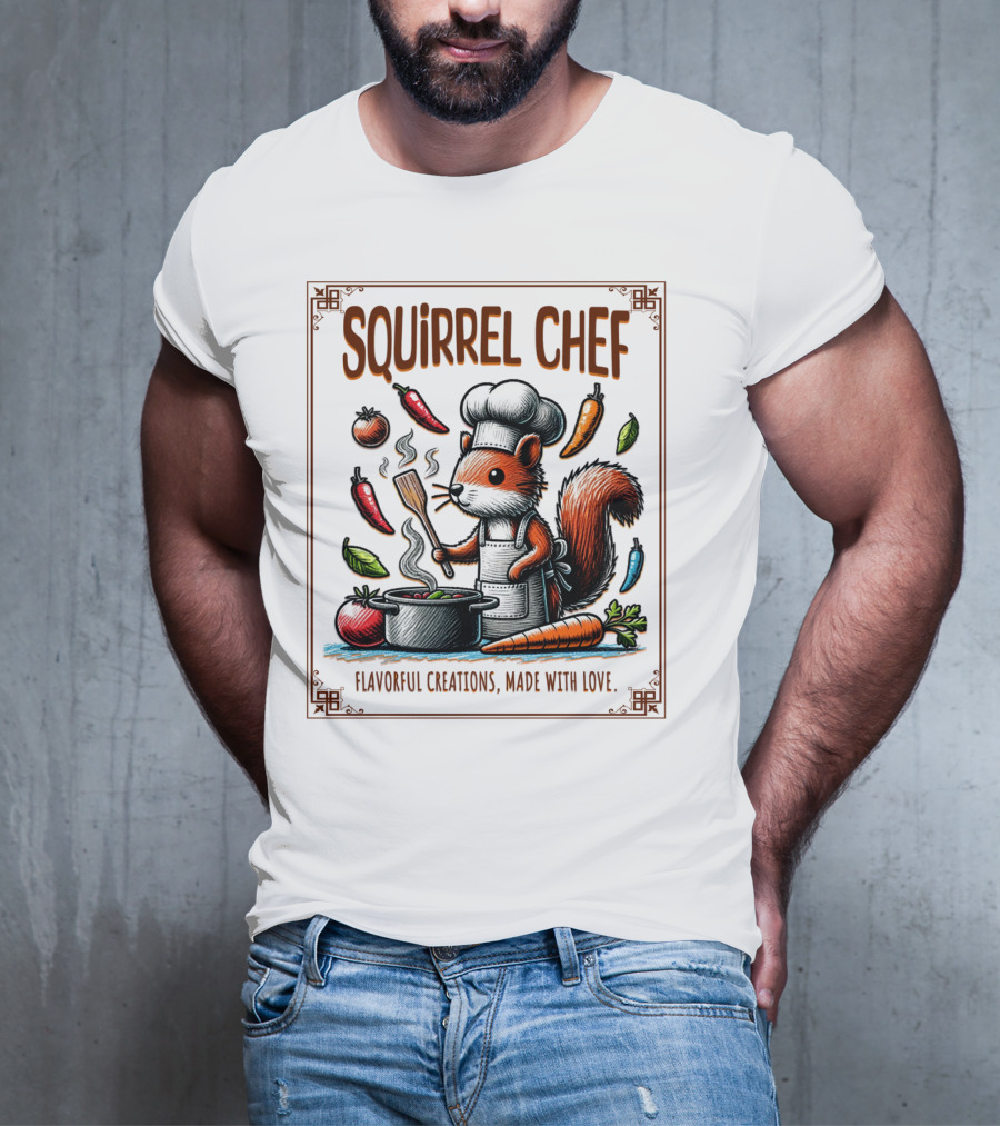 Squirrel Chef Flavorful Creations Made With Love T-Shirt