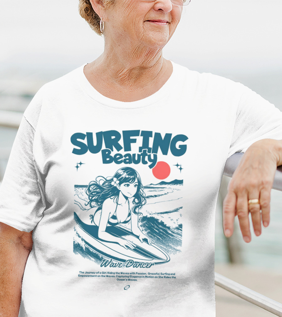 SURFING Beauty Wave Dancer Ocean's Waves Passion Graceful Surfing Empowerment Elegant Motion T-Shirt