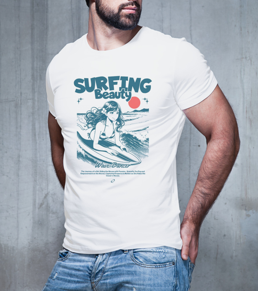 SURFING Beauty Wave Dancer Ocean's Waves Passion Graceful Surfing Empowerment Elegant Motion T-Shirt
