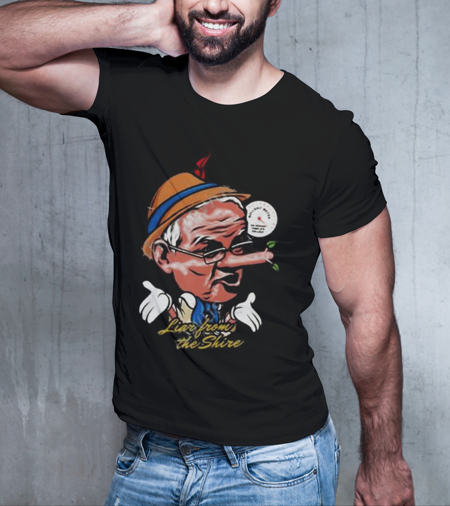 Scott Morrison Liar From The Shire Pinocchio Nose With Puppet Hands T-Shirt