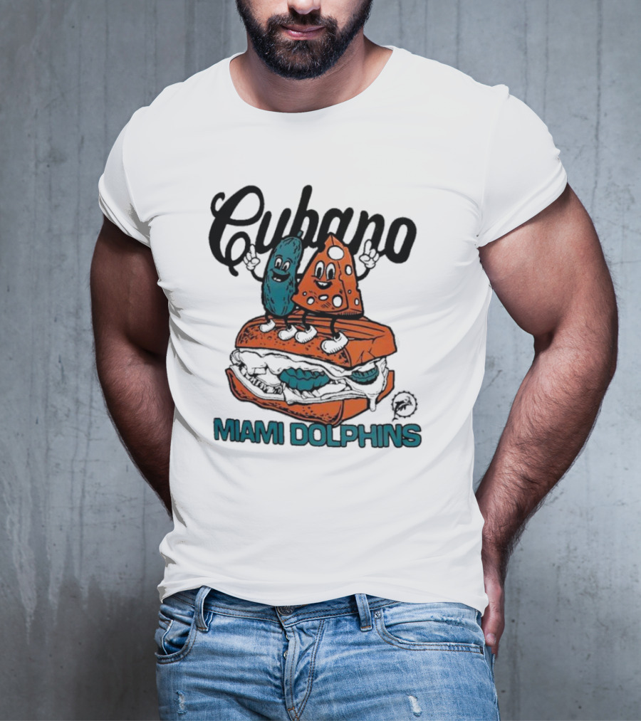 Cubano Miami Dolphins Sandwich Cartoon Characters T-Shirt