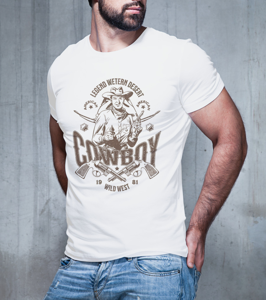 Legend Western Desert American Cowboy Wild West 1981 T-Shirt