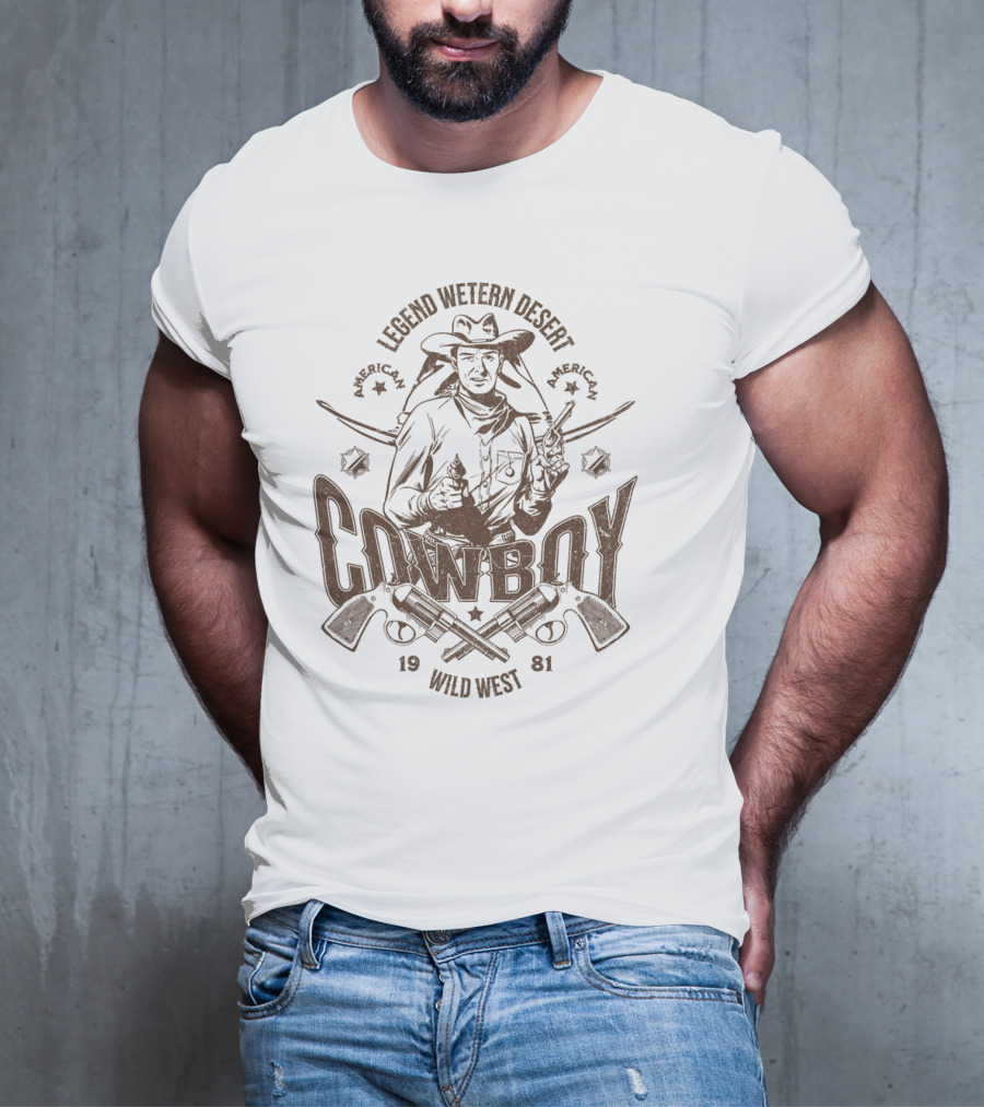 Legend Western Desert American Cowboy Wild West 1981 T-Shirt
