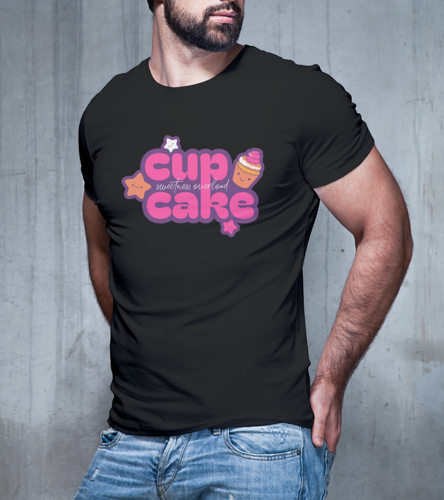 Cupcake Sweetness Overload Cute Star Faces T-Shirt