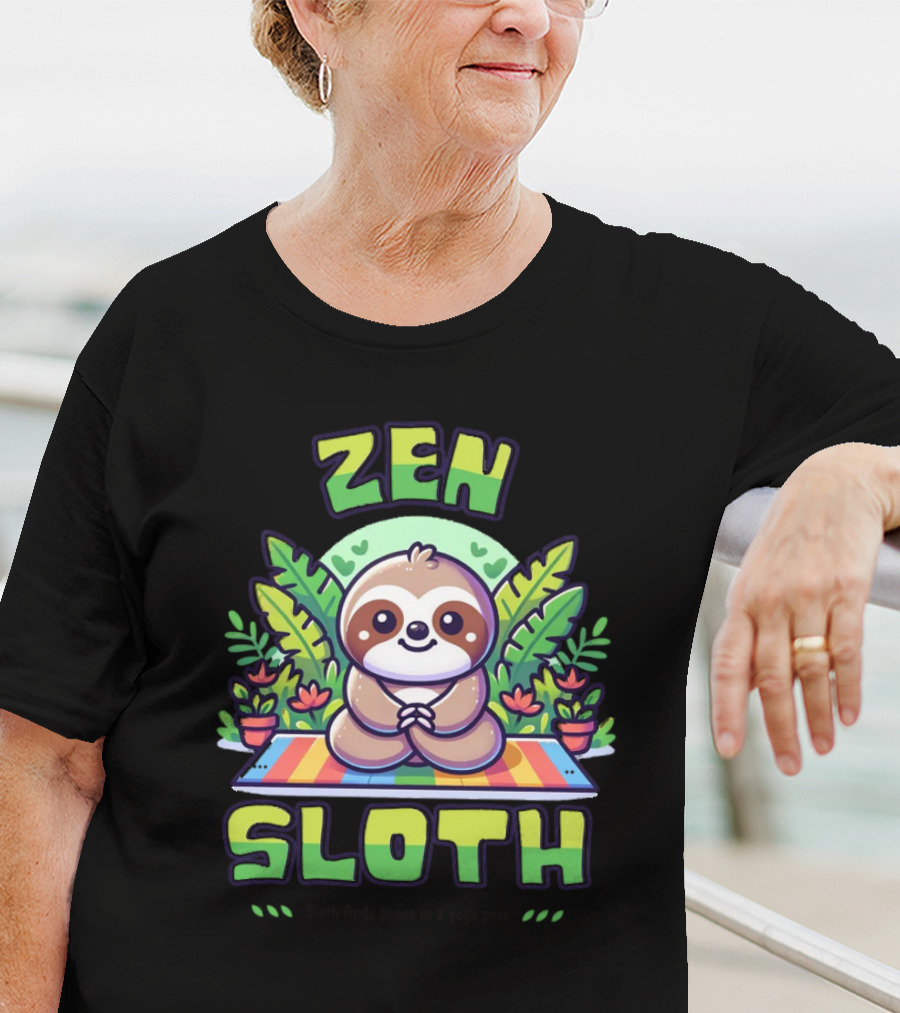 Zen Sloth Finds Peace In A Yoga Pose T-Shirt