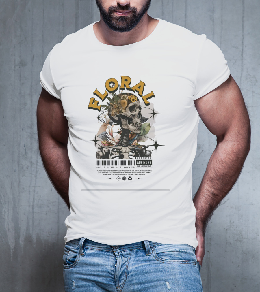 FLORAL ADVISORY SKELETON T-Shirt