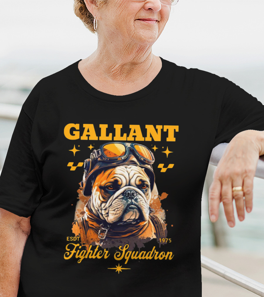 Gallant Bulldog Fighter Squadron 1975 Vintage Pilot Theme ESDT T-Shirt