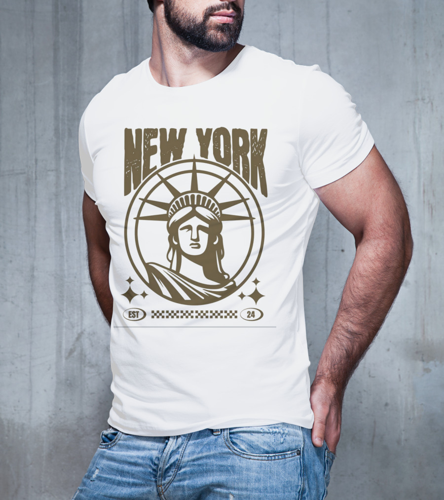 New York Statue Of Liberty EST 24 T-Shirt