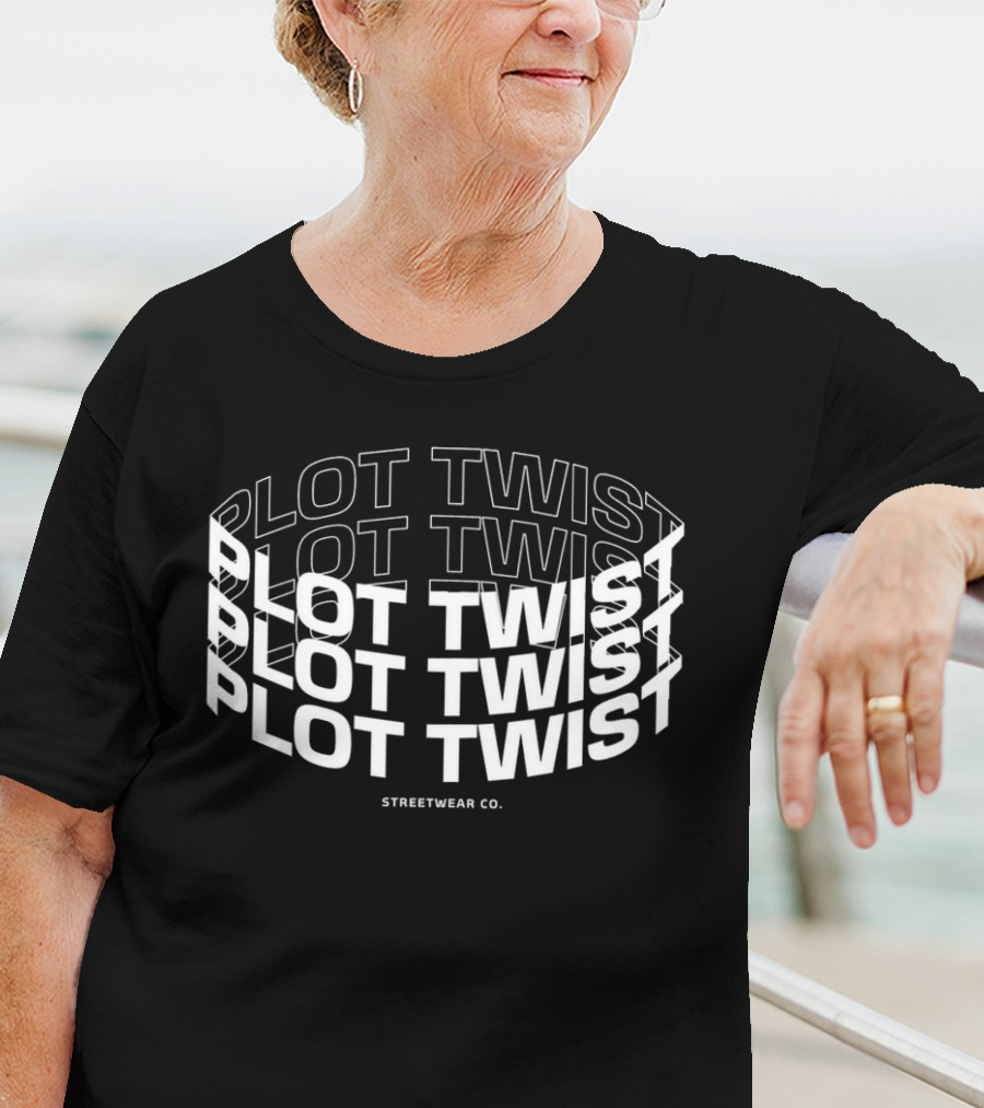 Plot Twist Streetwear Co. Repeated Text T-Shirt