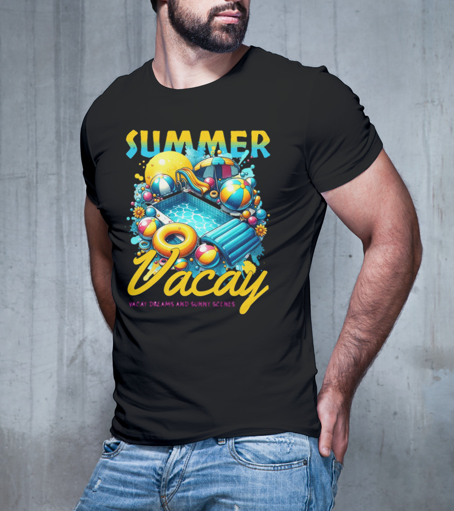 Summer Vacay Dreams And Sunny Scenes Pool Party T-Shirt
