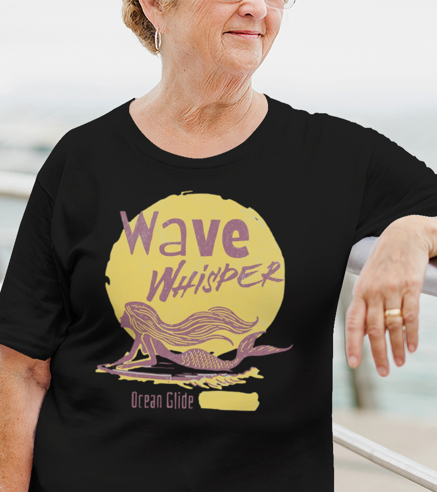Wave Whisper Ocean Glide Mermaid In Moonlight T-Shirt