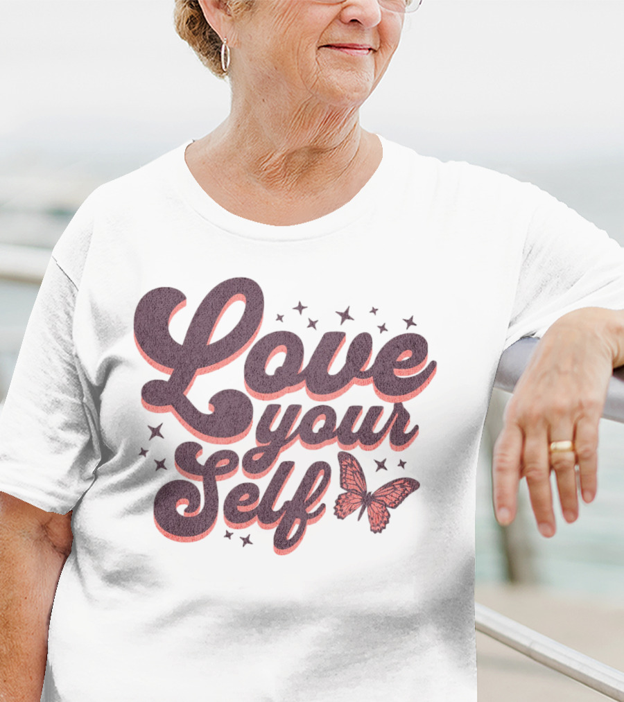 Love Yourself Butterfly With Stars T-Shirt
