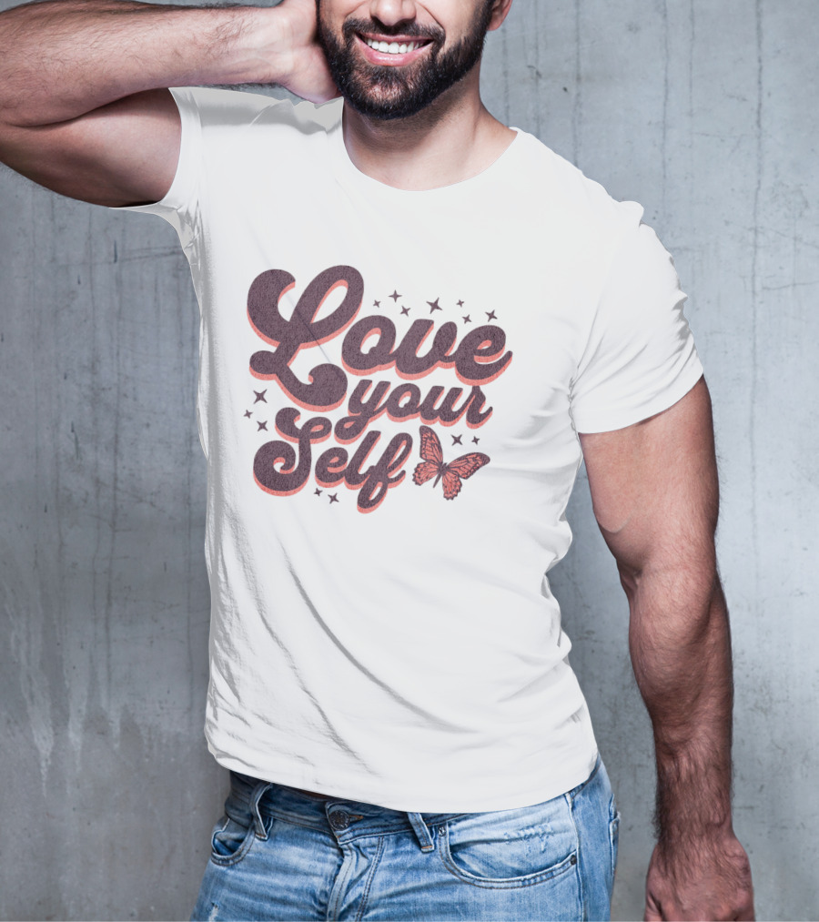 Love Yourself Butterfly With Stars T-Shirt