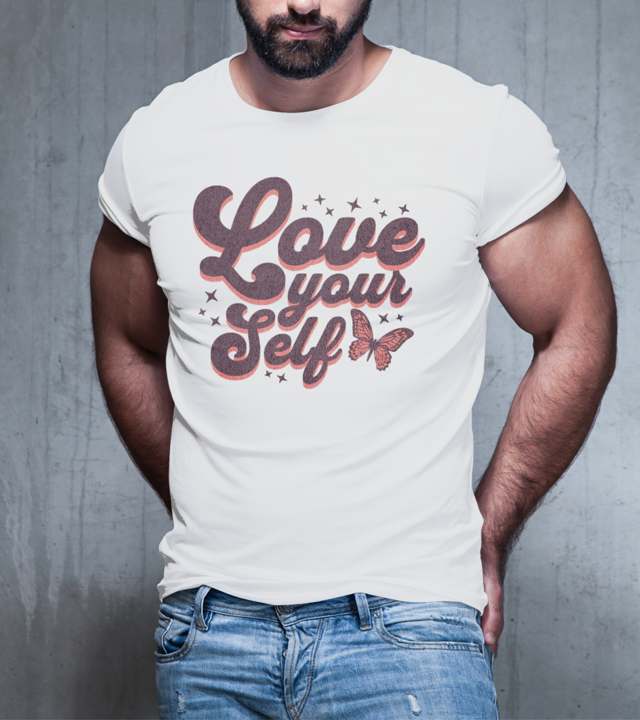 Love Yourself Butterfly With Stars T-Shirt