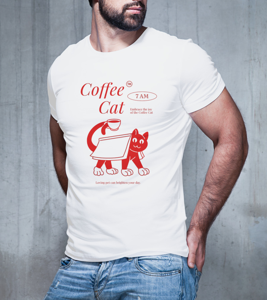 Coffee Cat 7 AM Embrace The Joy Of The Coffee Cat T-Shirt