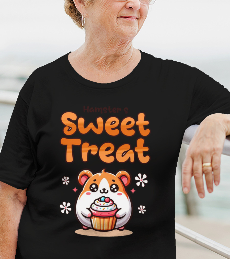 Hamster's Sweet Treat Cupcake Cute Creamy Delight T-Shirt