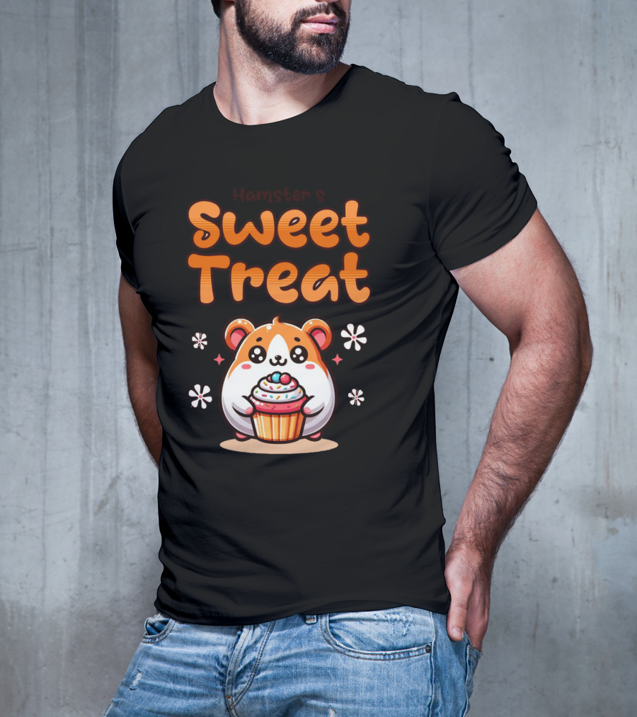 Hamster's Sweet Treat Cupcake Cute Creamy Delight T-Shirt