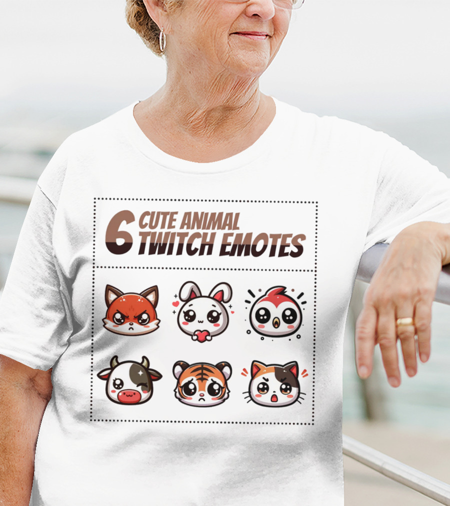 6 Cute Animal Twitch Emotes T-Shirt