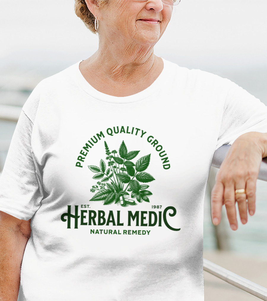 Premium Quality Ground Herbal Medic Natural Remedy Est. 1987 T-Shirt