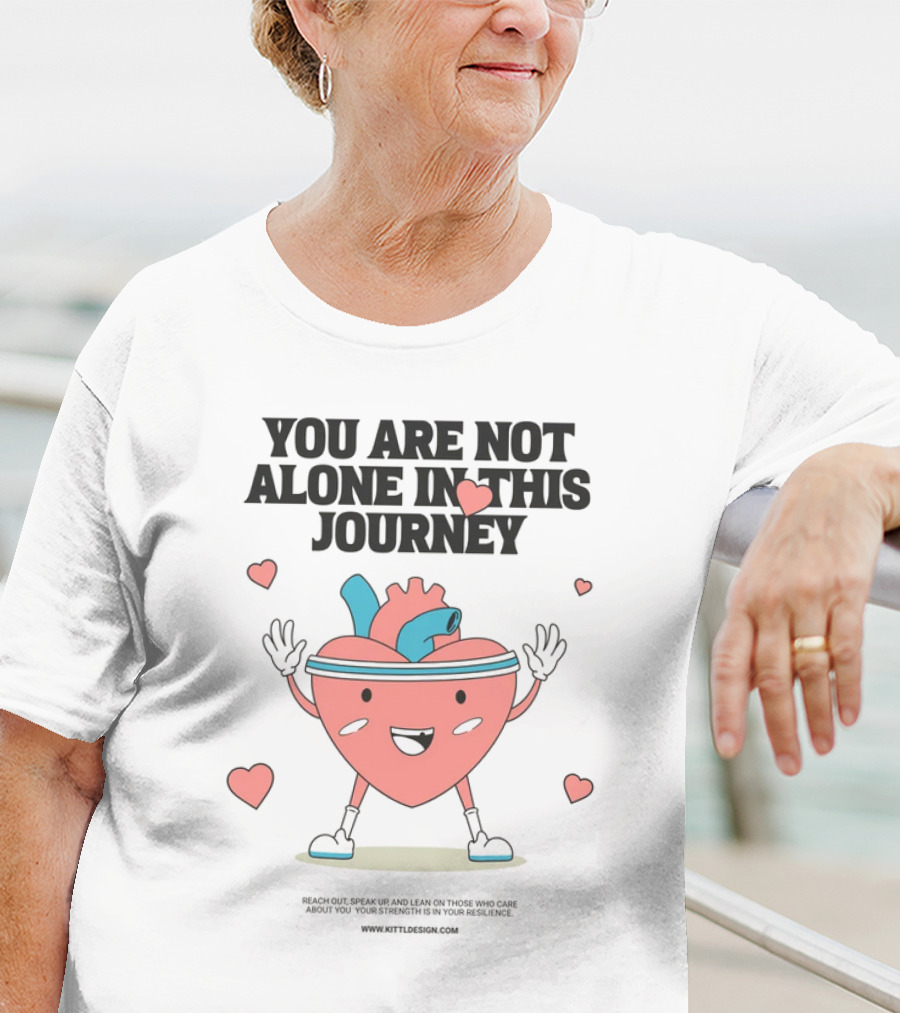 You Are Not Alone In This Journey Heart Character T-Shirt