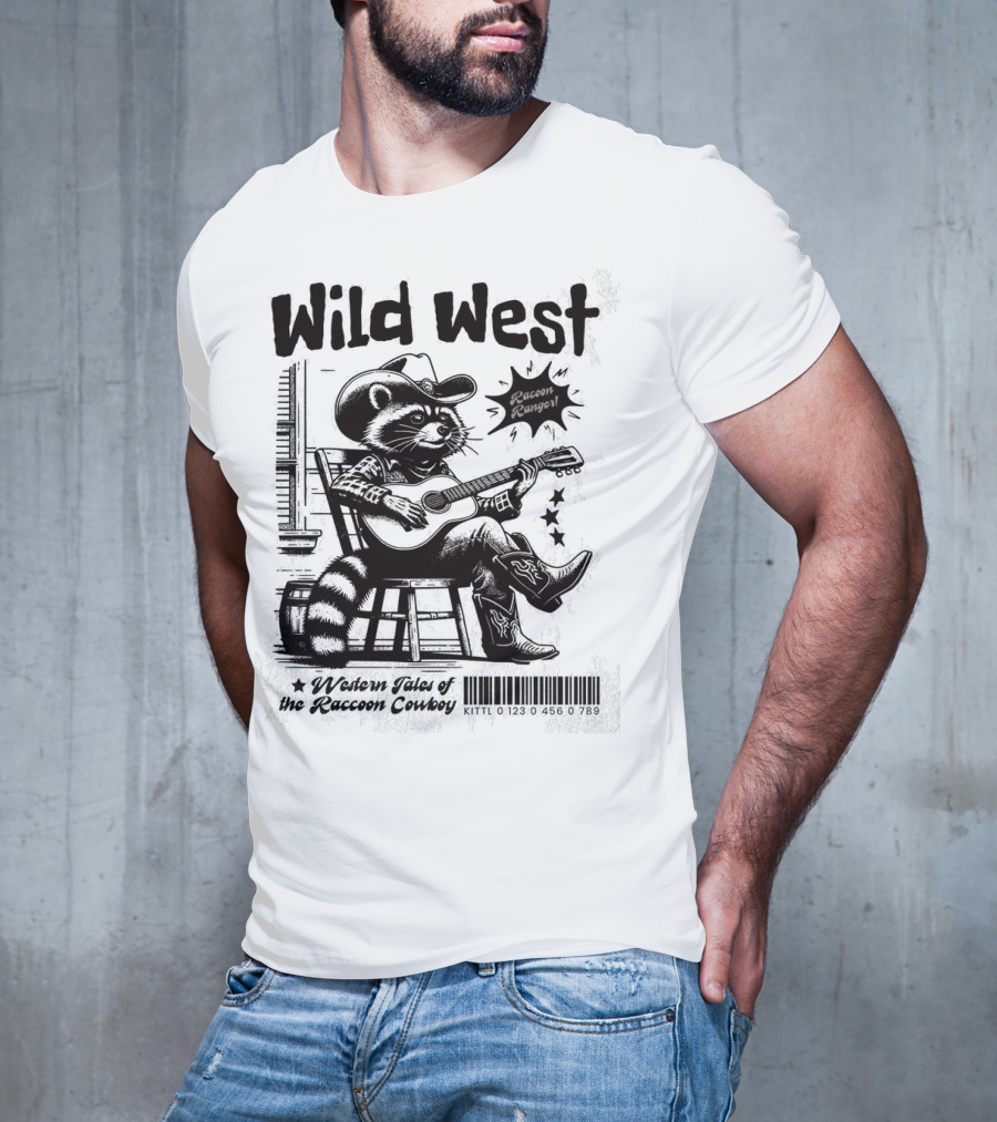Wild West Raccoon Ranger Western Tales Of The Raccoon Cowboy T-Shirt