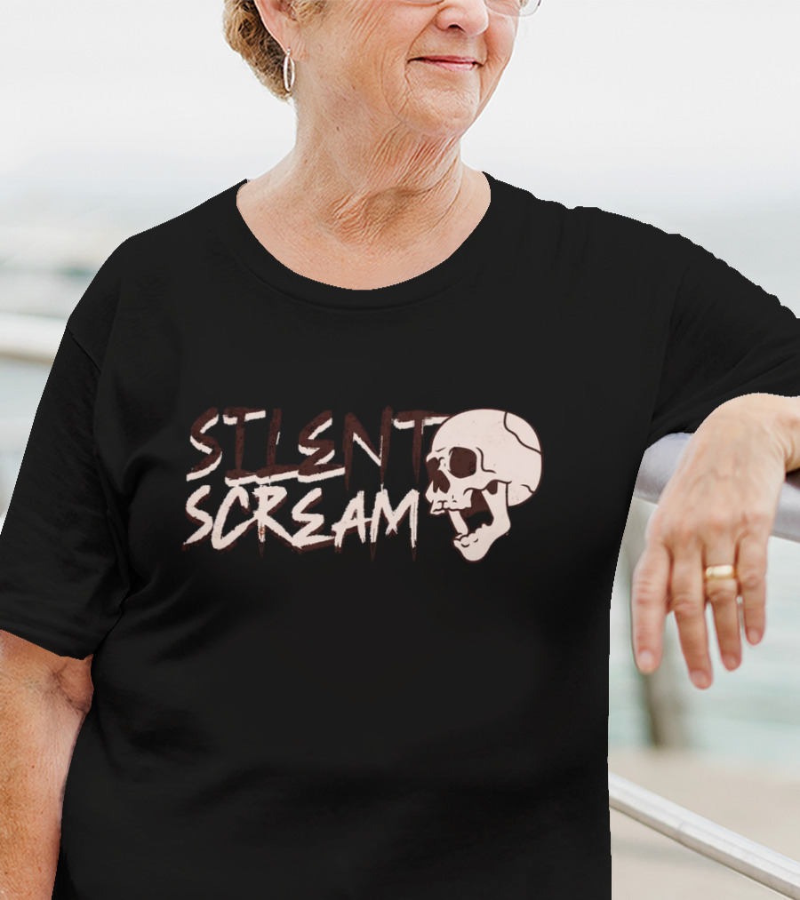Silent Scream Skull Art With Screaming Skull Face T-Shirt