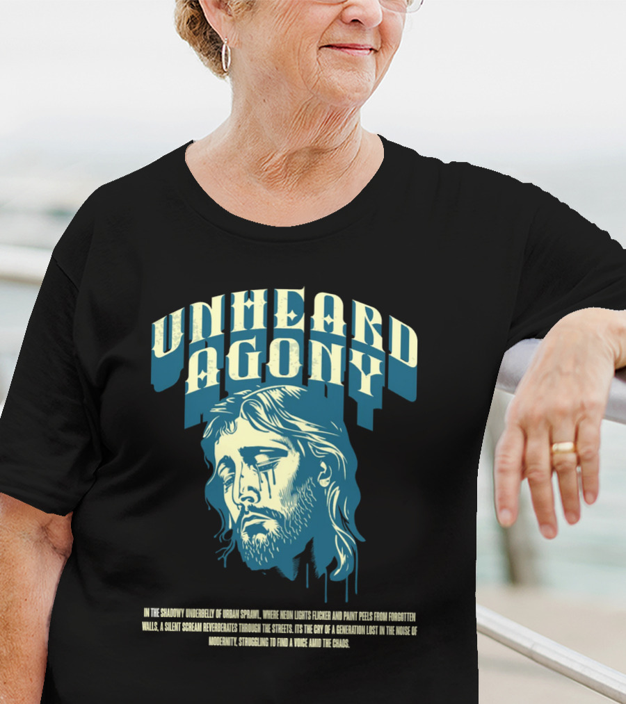 Unheard Agony Neon Lights Silent Scream Struggling Voice Chaos T-Shirt