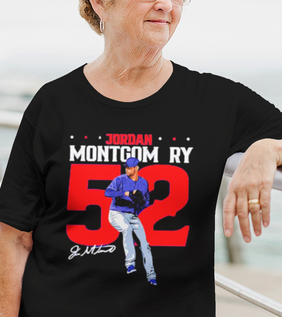 Jordan Montgomery 52 Texas Rangers Signature Pitcher T-Shirt