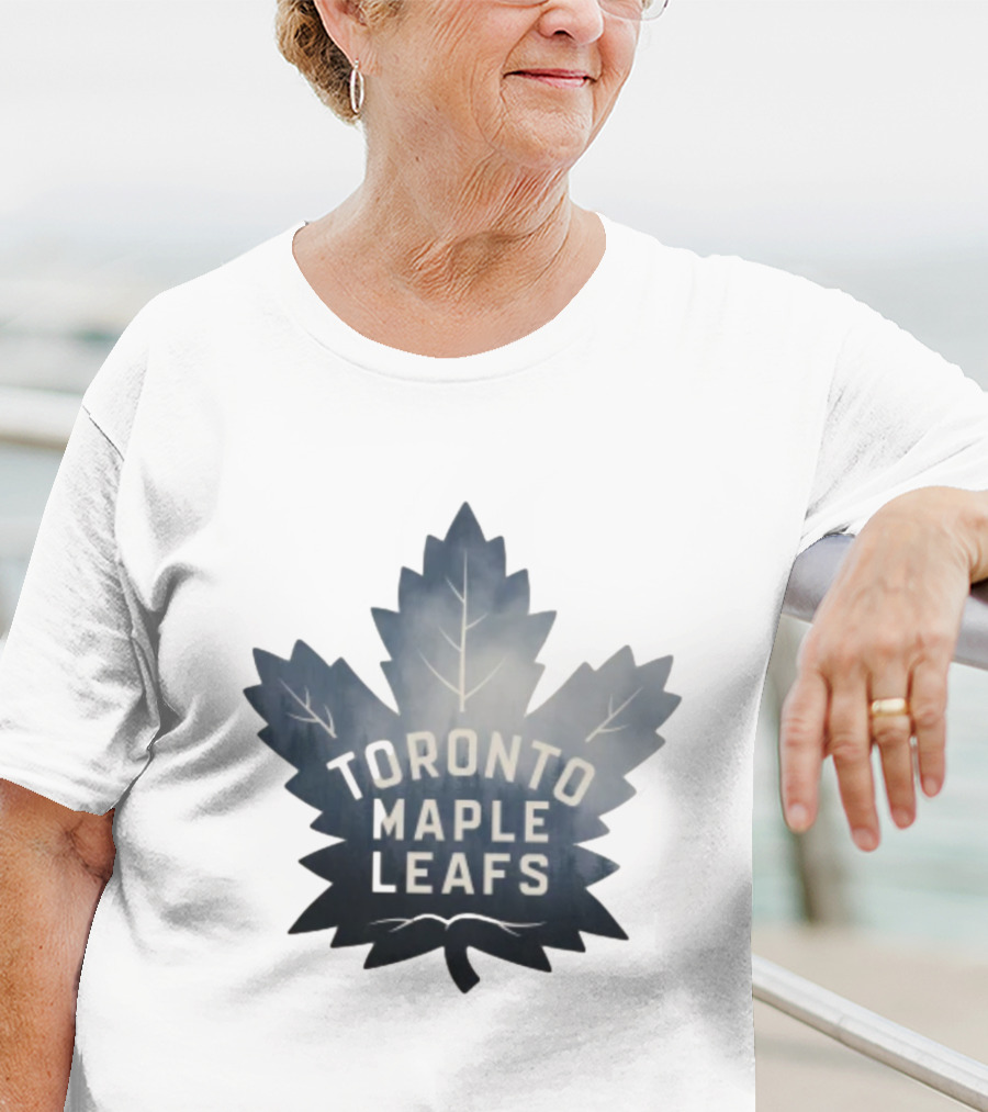 Toronto Maple Leafs Logo In Maple Leaf Shape T-Shirt
