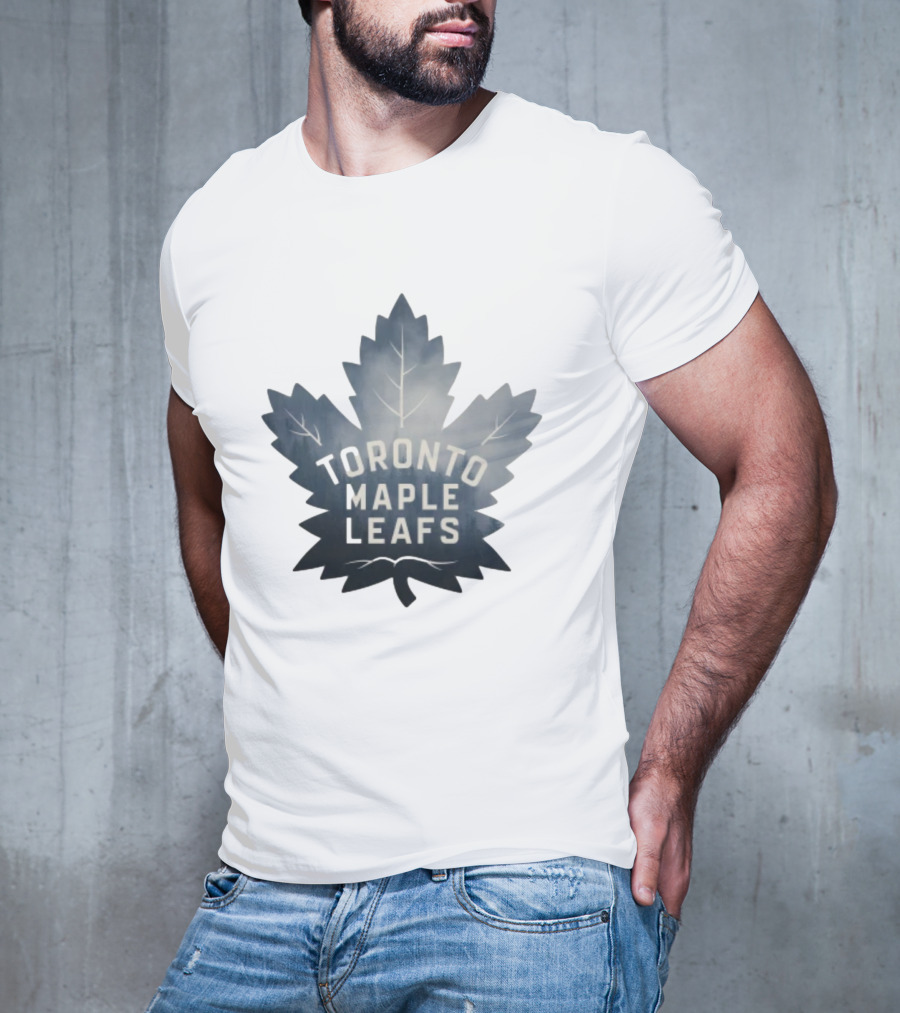 Toronto Maple Leafs Logo In Maple Leaf Shape T-Shirt
